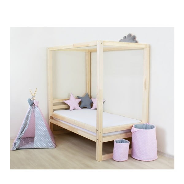 Дървено единично легло Baldee Natura, 190 x 80 cm - Benlemi-image-1