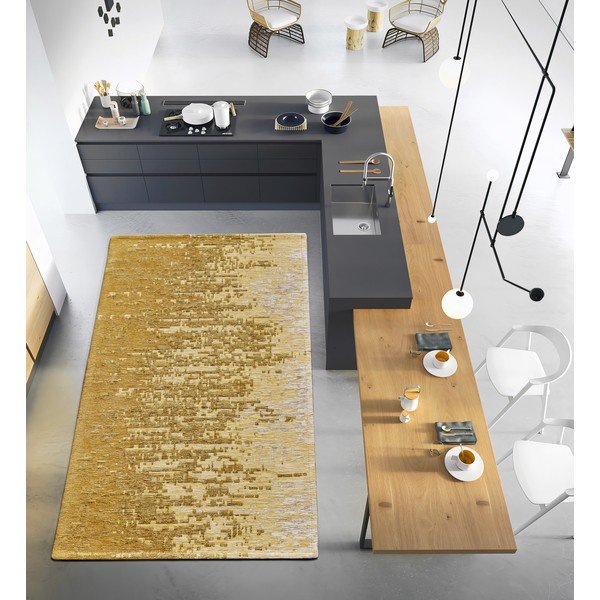 Пътека подходяща за пране в цвят жълта охра 55x115 cm Tamigi Oro – Floorita-image-1