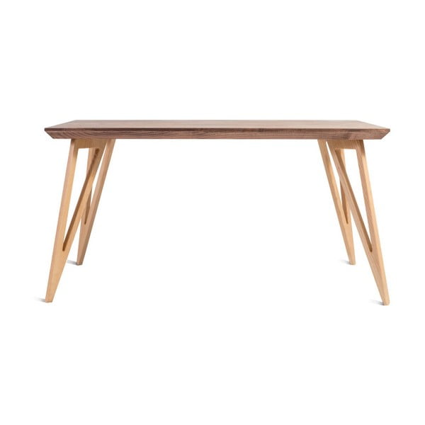 Jídelní stůl z masivního jasanového dřeva Charlie Pommier Triangle, 140 x 80 cm