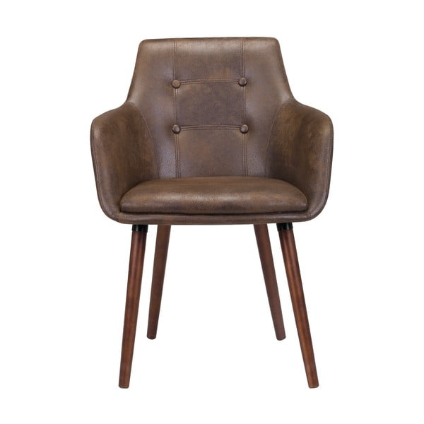 Кафяв трапезен стол с основа от каучуково дърво Johannesburg - Actona
