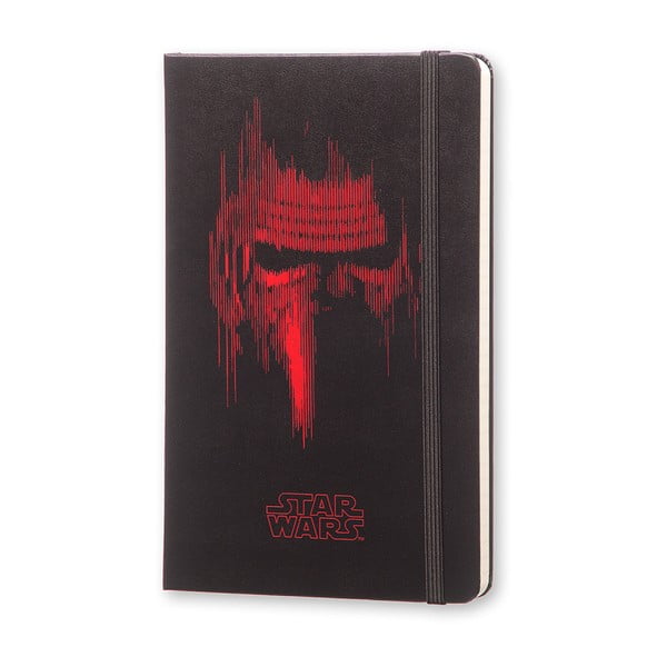 Velký černo-červený zápisník Moleskine Star Wars VII, linkovaný