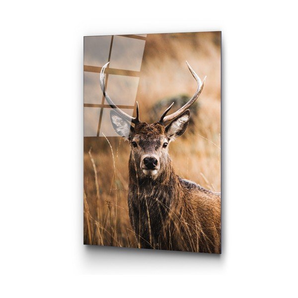 Живопис върху стъкло 70x100 cm Deer - Wallity-image-2
