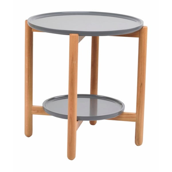 Šedý dubový stolek Folke Wendigo, ⌀ 55 cm