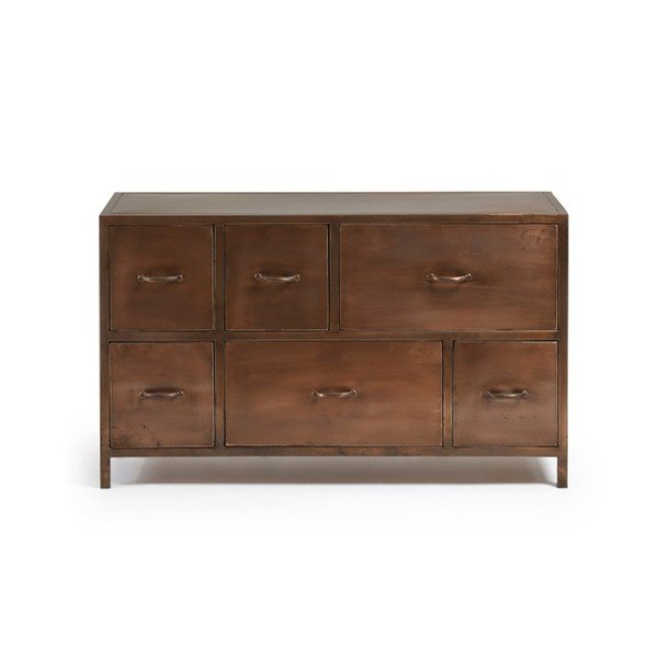 Kovová komoda v barvě mědi La Forma Elma-image-3