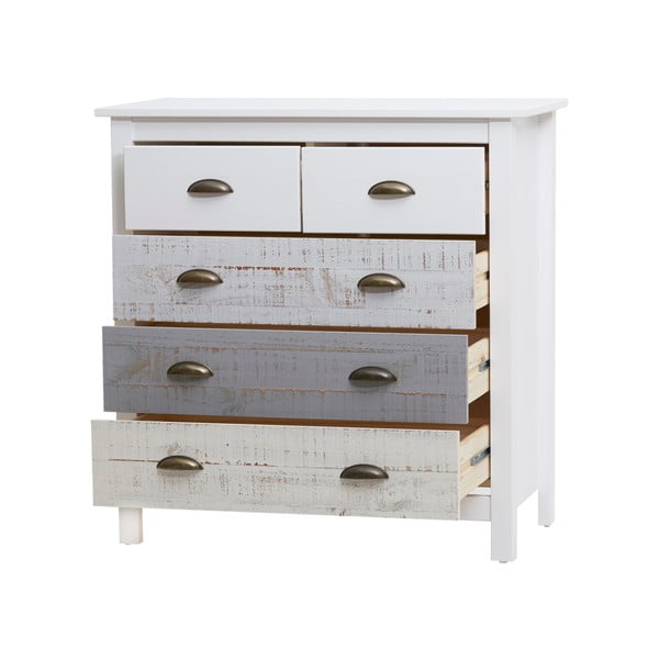 Бяло-сив скрин с 4 чекмеджета , 79 x 80 см Romantica - Marckeric-image-4