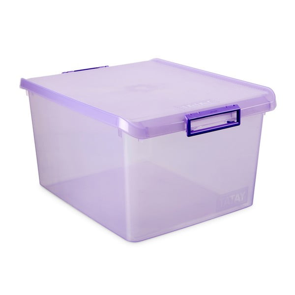 Лилава кутия за съхранение с капак Кутия за съхранение, 35 л - Ta-Tay