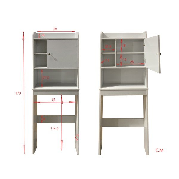 Бял висок шкаф над пералня/WC 58x173 cm Laundry – Tomasucci-image-4