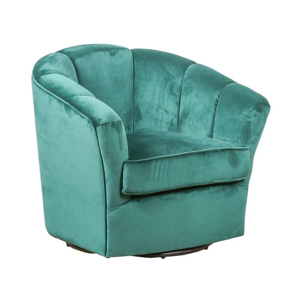 Синьо-зелено кадифено кресло Evegreen House Gold - Evergreen House