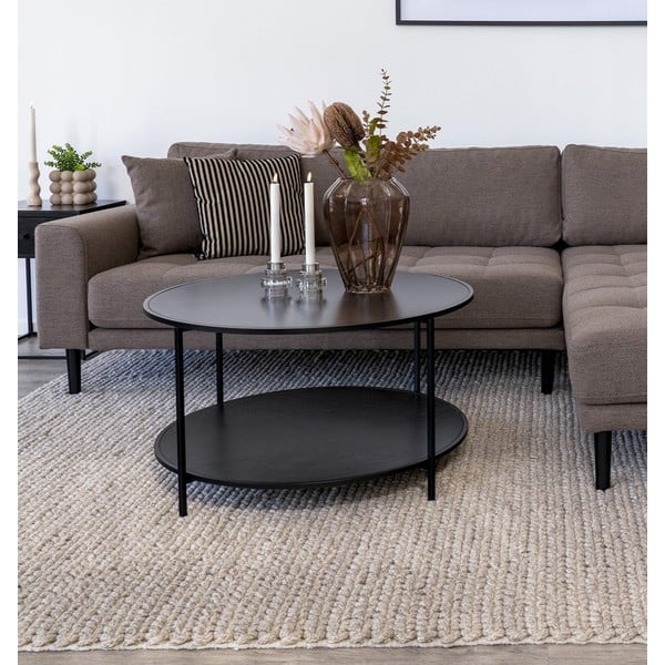 Черна кръгла маса за кафе с черен плот ø 80 cm Vita - House Nordic-image-1
