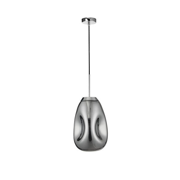 Стъклено висящо осветително тяло в блестящо сребрист цвят ø 22 cm Lava – Nova Luce