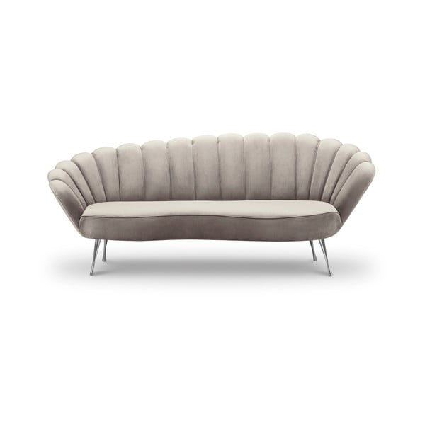 Бежов кадифен асиметричен диван , 224 см Varenne - Interieurs 86