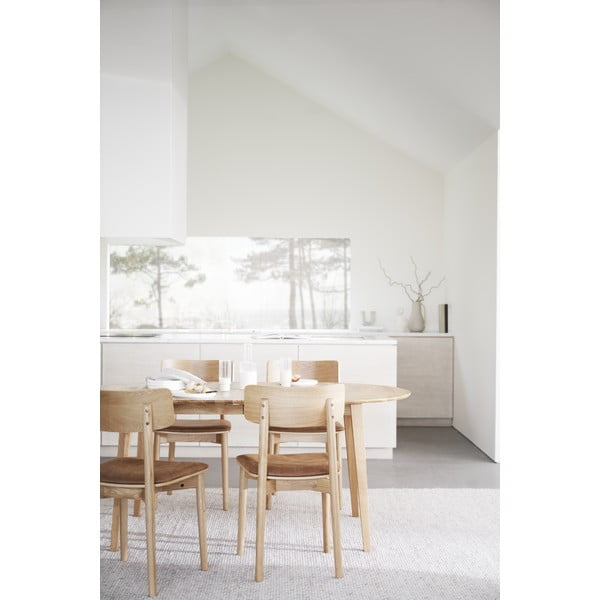 Кафяв коняк/естествени трапезни столове в комплект от 2 бр. от имитация на кожа Wolcott – Rowico-image-2