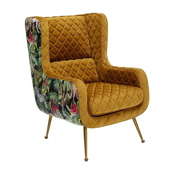 Кадифено кресло в цвят горчица Nonna - Kare Design