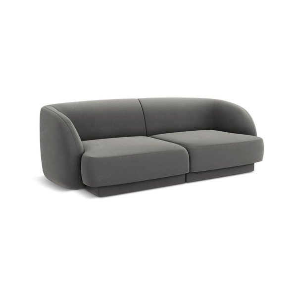 Сив кадифен диван 184 cm Miley - Micadoni Home-image-2