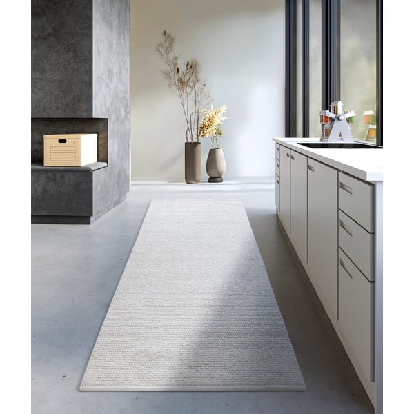 Бяла ръчно изработена вълнена пътека 80x200 cm Francois – Villeroy&Boch-image-1