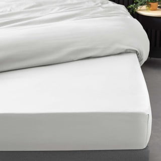 Бял еластичен чаршаф от памук перкал 90x190 cm Percaline – douceur d'intérieur