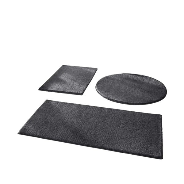 Тъмносиви килими за баня в комплект от 3 бр. 50x90 cm – Mila Home