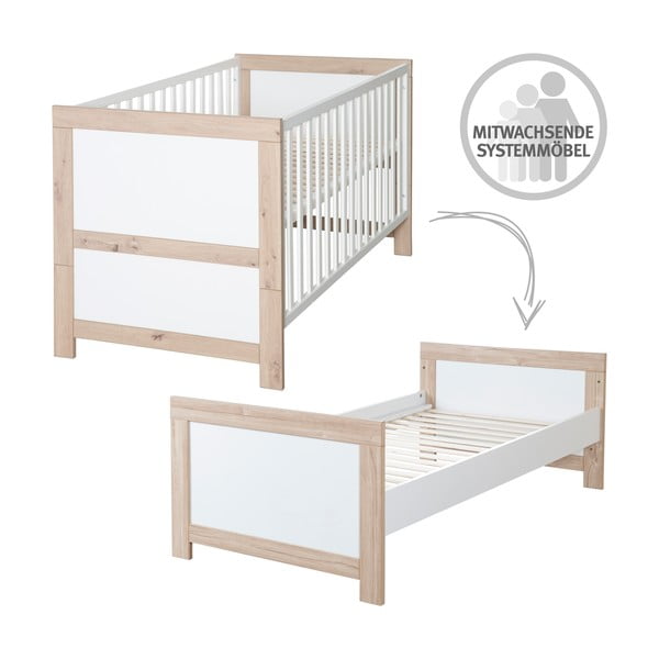 Детско креватче в бял и естествен цвят 70x140 cm Malo – Roba-image-3