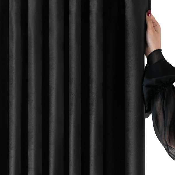 Черна затъмняваща завеса 200x270 cm Velto – Filumi-image-3