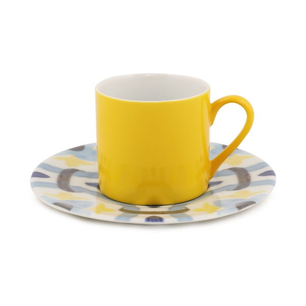 Комплект от 4 чаши и чинийки Geometric, 90 ml - Kütahya Porselen-image-3