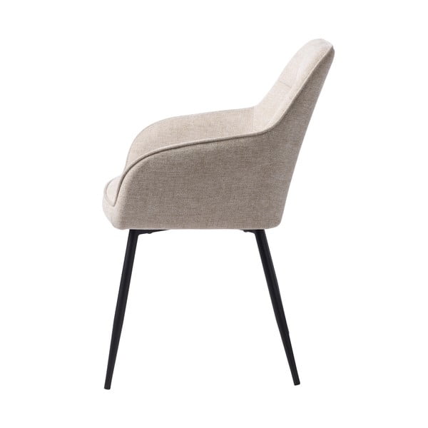 Бежов тапициран трапезен стол с подлакътници Nolan – Unique Furniture-image-3