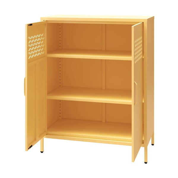 Жълто метално шкафче 80x102x40 cm Annie – Støraa-image-3