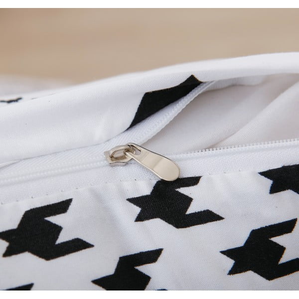 Черно-бяло спално бельо за единично легло от микросатен, 3 части 140x200 cm Roberto - My House-image-1