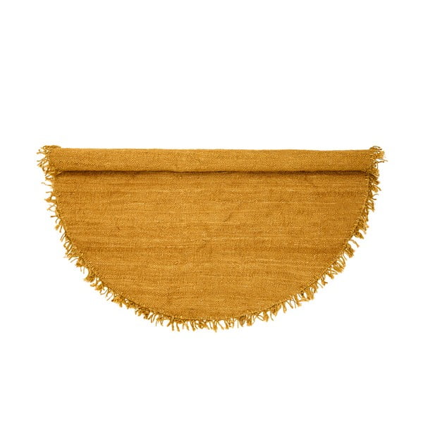 Жълт килим от юта Слънце, ⌀ 150 cm - Bloomingville-image-2