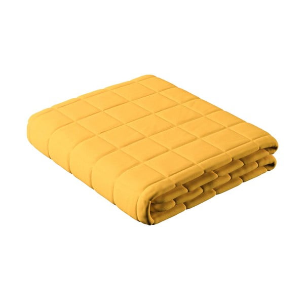Жълта ватирана покривка за двойно легло 170x210 cm Lillipop - Yellow Tipi
