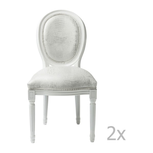 Sada 2 bílých jídelních židlí Kare Design Croco