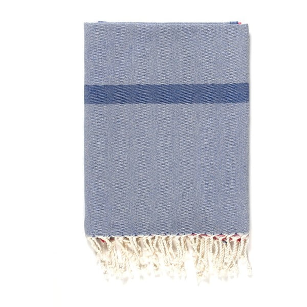 Синьо-сива кърпа със смес от памук Line Blue Grey Pink, 100 x 180 cm Cotton Collection - Kate Louise