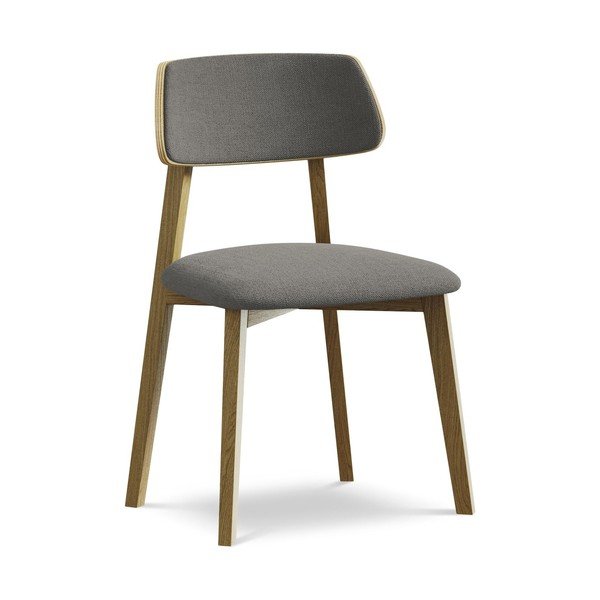 Сив трапезен стол от масивна дървесина Niu – Makamii