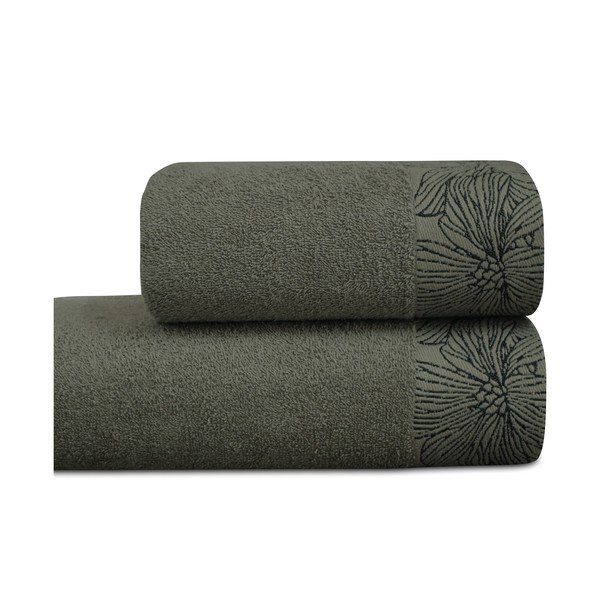 Тъмнозелена памучна кърпа от тери 50x100 cm Valencia – My House-image-2