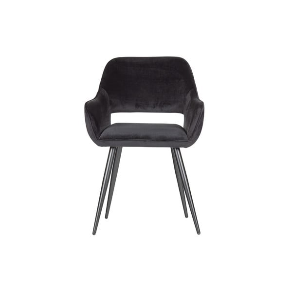 Черни тапицирани трапезни столове в комплект с подлакътници 2 бр. Jelle – WOOOD-image-2