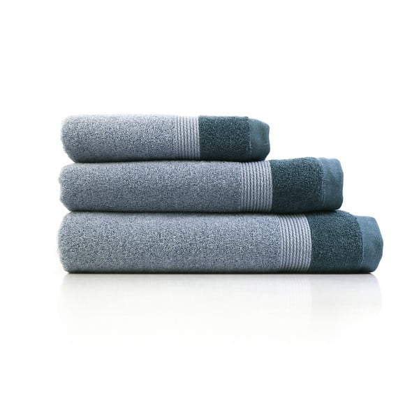 Комплект от 3 сини памучни кърпи Banda Blue - Ethere