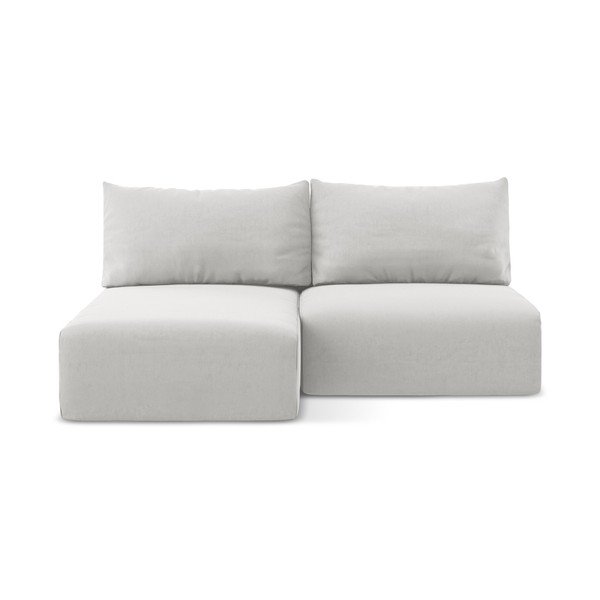 Светлосив кадифен сгъваем/с място за съхранение ъглов диван (ляв ъгъл) Kalena – Makamii