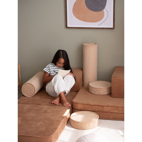 Кафяв детски диван от рипсено кадифе 132 cm Settee – Wigiwama-image-2