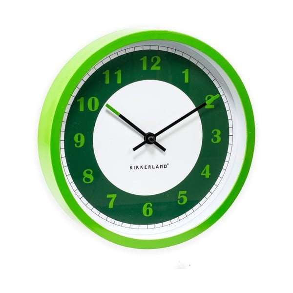 Зелен и бял стенен часовник Време - Kikkerland