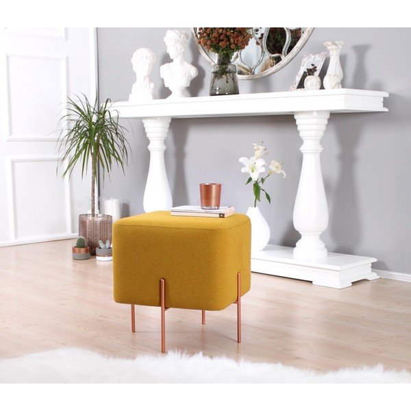 Табуретка в цвят горчица Copper – Artie-image-2