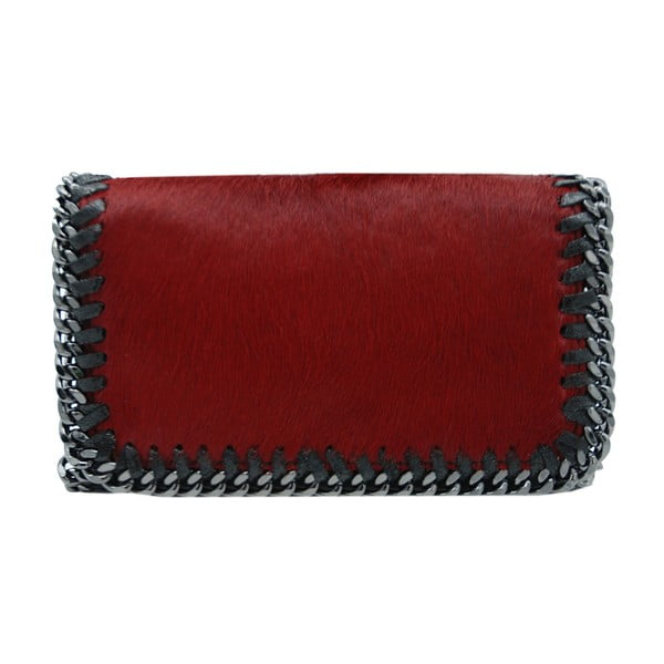 Тъмночервена чанта от естествена кожа / портмоне Luno - Andrea Cardone