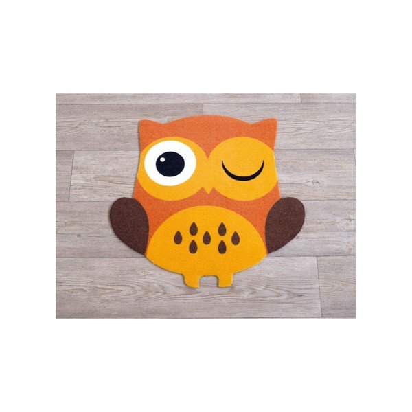 Koberec Owls - oranžová sova, 66x66 cm-image-1