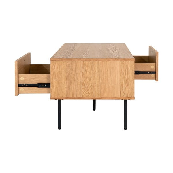 Масичка за кафе с дъбов плот в естествен цвят 50x100 cm Kyoto – House Nordic-image-4