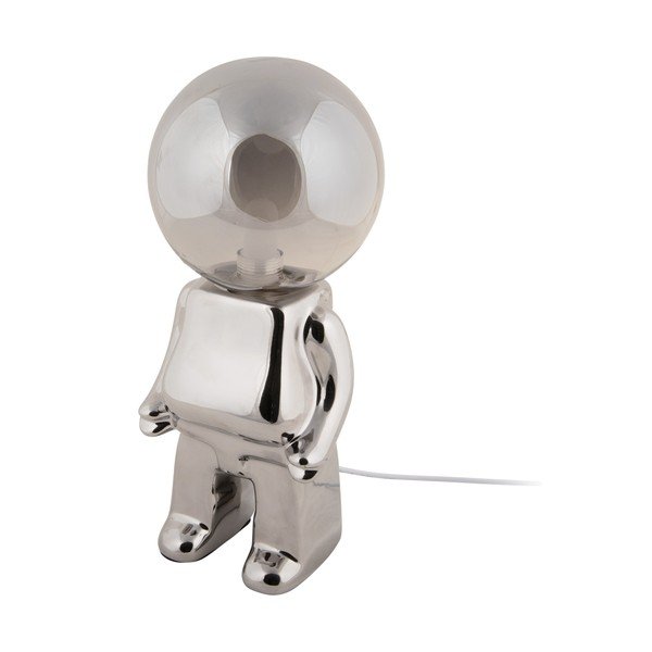 LED затъмняваща се настолна лампа в сребристо със стъклен абажур (височина 27 cm) Ross – Leitmotiv