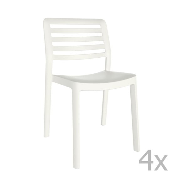 Комплект от 4 бели градински стола Wind - Resol
