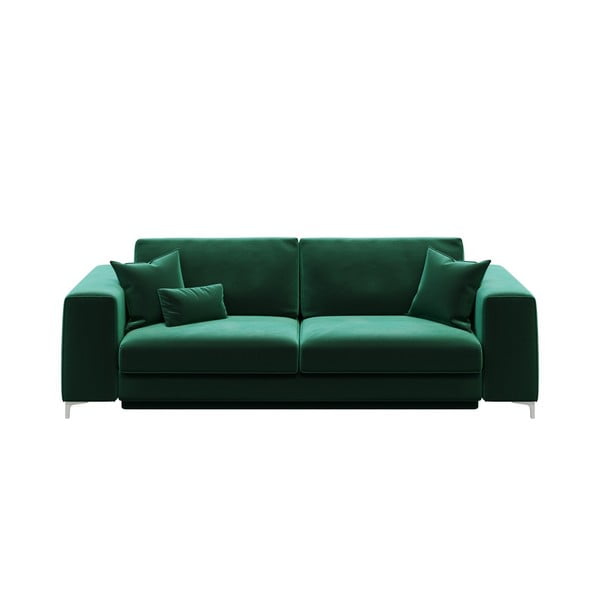 Тъмнозелен кадифен разтегателен диван Devichy , 256 cm Rothe - devichy