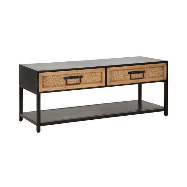 Черна/естествена метална маса за телевизор 95x38x38 cm Hanoi – Mauro Ferretti-image-2