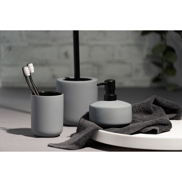 Сива керамична чаша за четки за зъби Avellino - Wenko-image-2