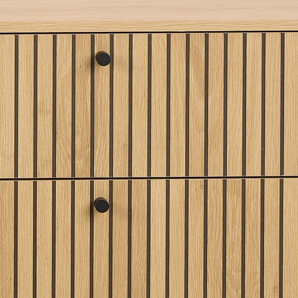 Скрин от дъбов декор  в естествен цвят 158x80x40 cm Albany  – Actona-image-4