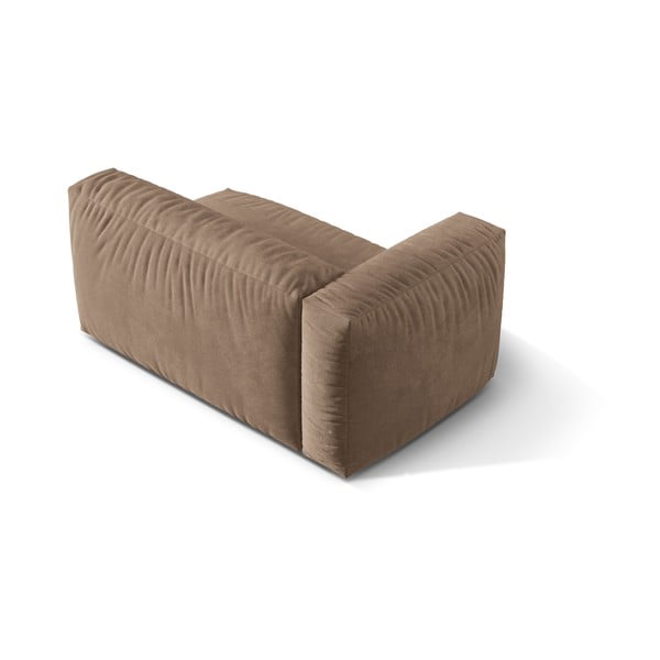 Светлокафяв кадифен модул за диван (ляв ъгъл) Martina – Micadoni -image-2