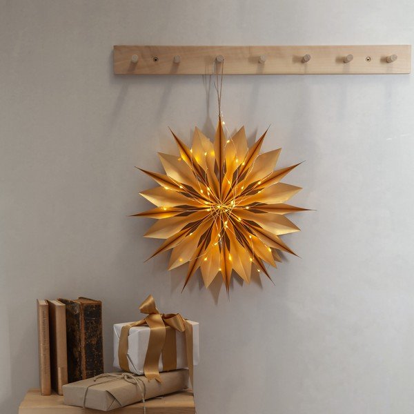 Коледна светлинна украса в златист цвят ø 45 cm Flinga - Star Trading-image-1